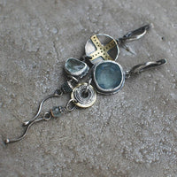 Aretes de Cruz de Piedra Azul