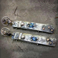 Aretes Hechos a Mano de Piedra Azul