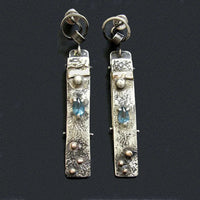 Aretes Hechos a Mano de Piedra Azul