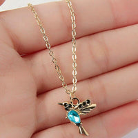 Collar de Colibrí de Esmalte y Zirconia