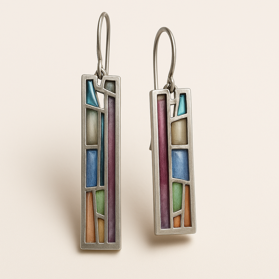Aretes Vintage Coloridos en Plata