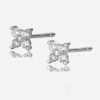 Aretes de Botón de Flor Delicados