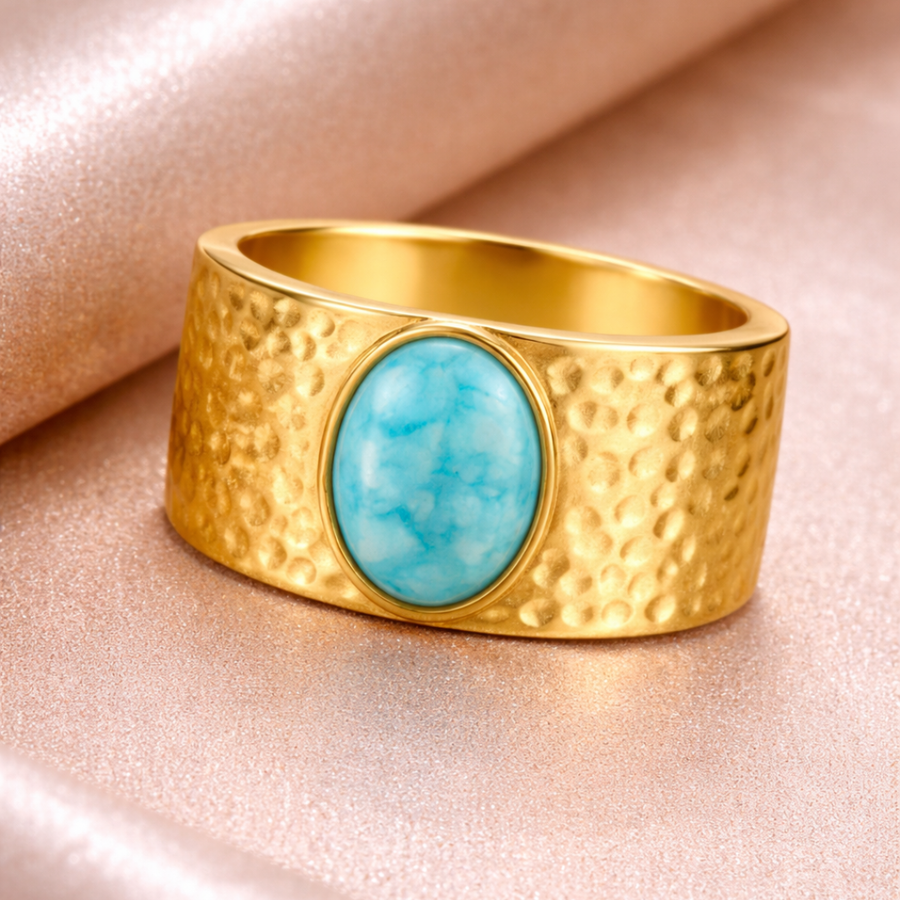 Anillo Vintage Dorado de Piedra de Luna