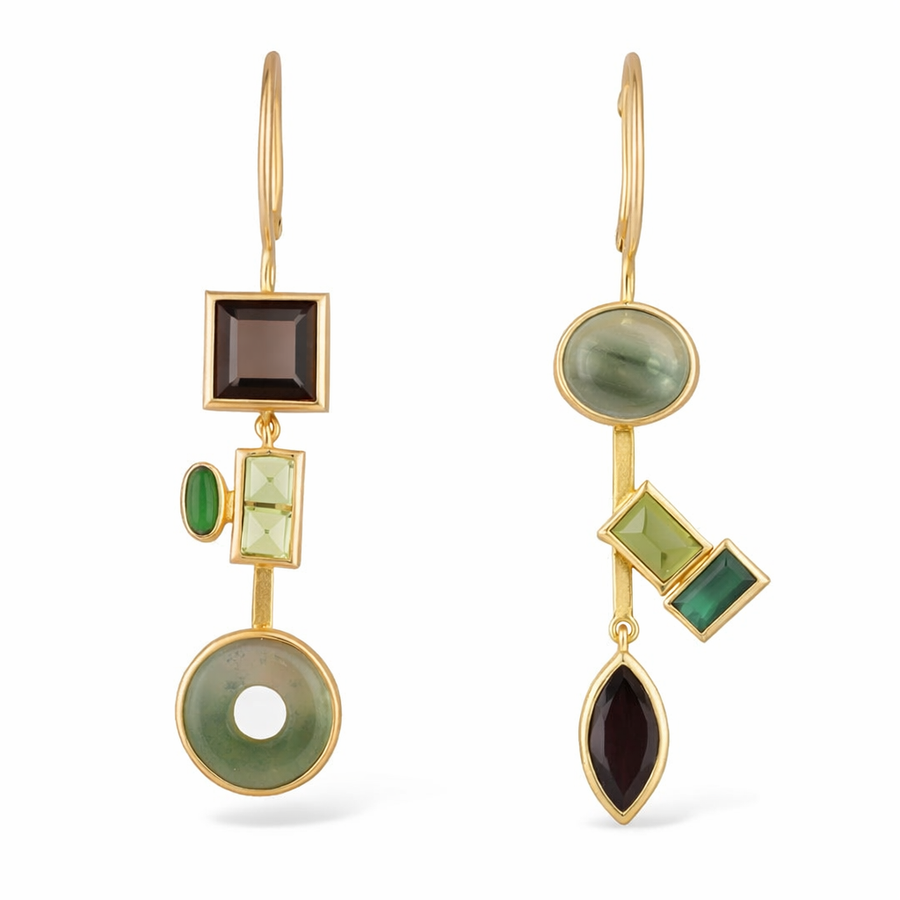 Aretes Colgantes de Cristal Bosque Vintage