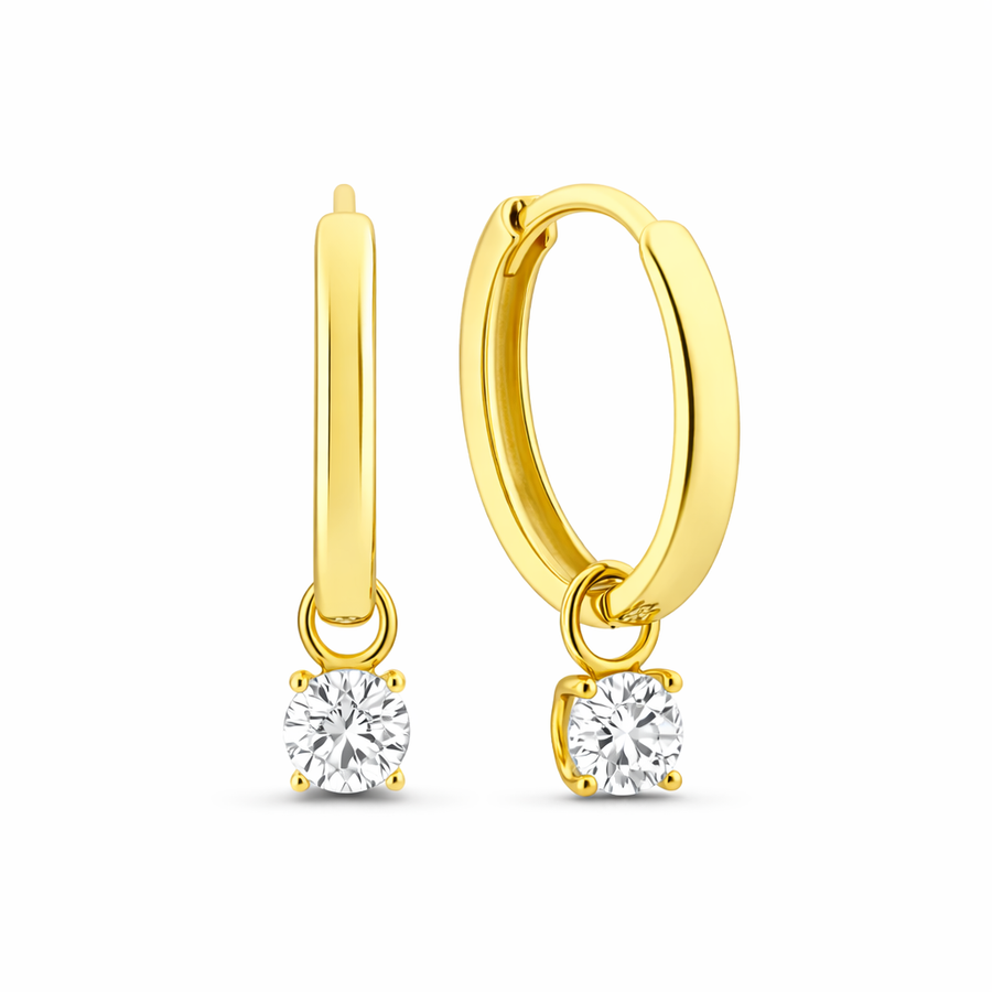 Aretes de Aro de Piedra Larmes de Lune