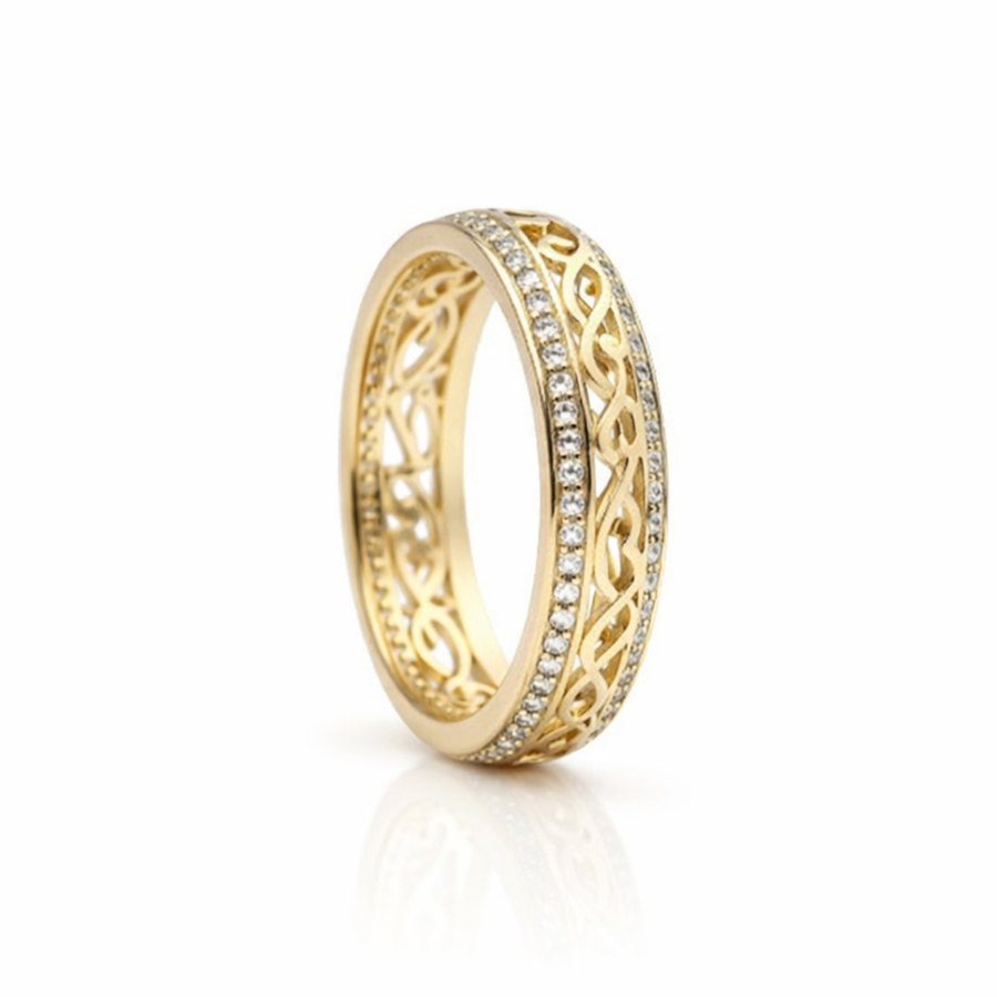 Anillo Hueco Brillante en Oro
