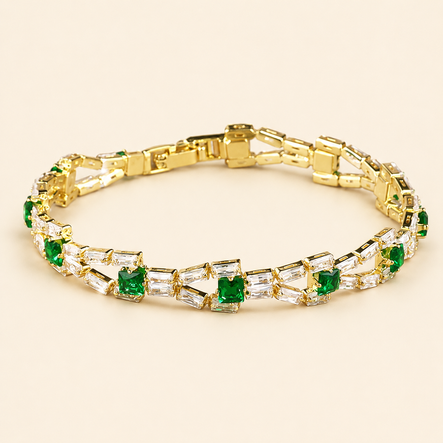 Pulsera de Tenis de Eslabón Verde