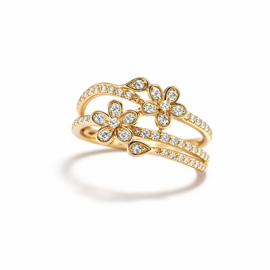 Anillo de Flor Chispeante Elegante