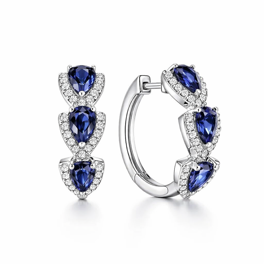 Aretes Cresta de Zafiro Real