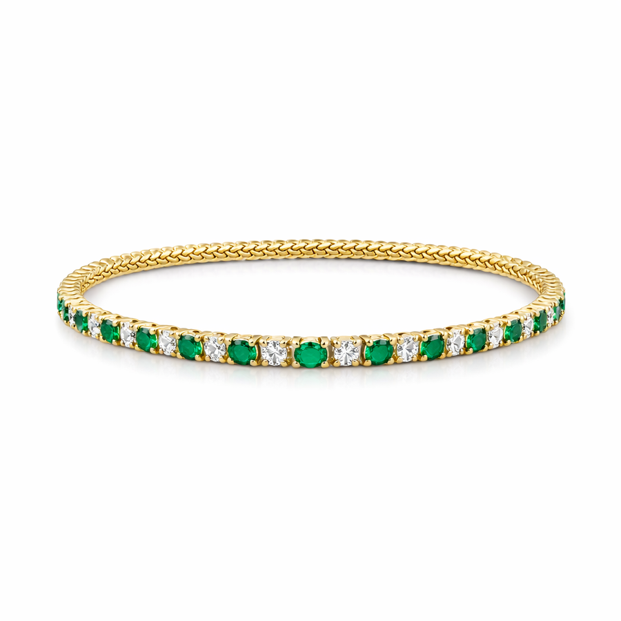 Pulsera de Tenis Trío de Esmeralda