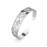 Pulsera Exquisita Abierta de Calado en Plata