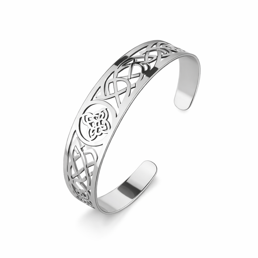 Pulsera Exquisita Abierta de Calado en Plata