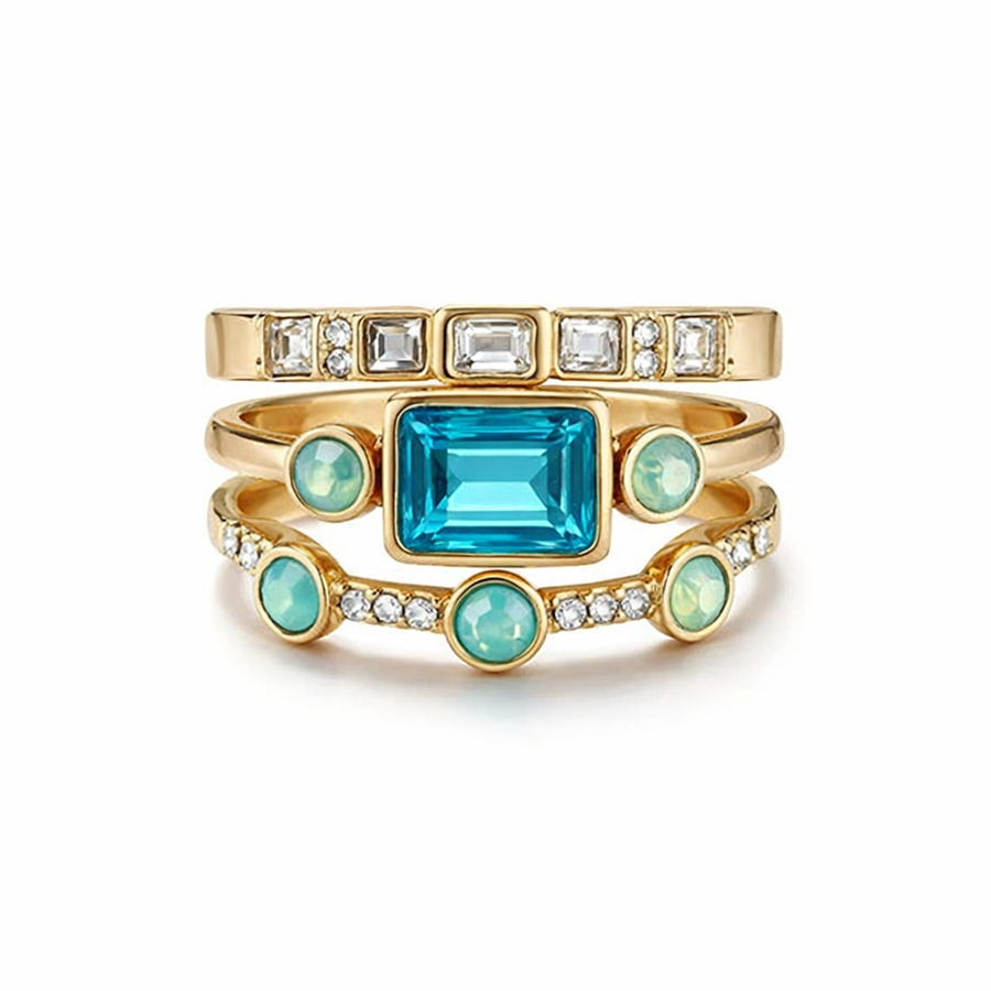 Set de Anillos Azul Celeste Atemporal