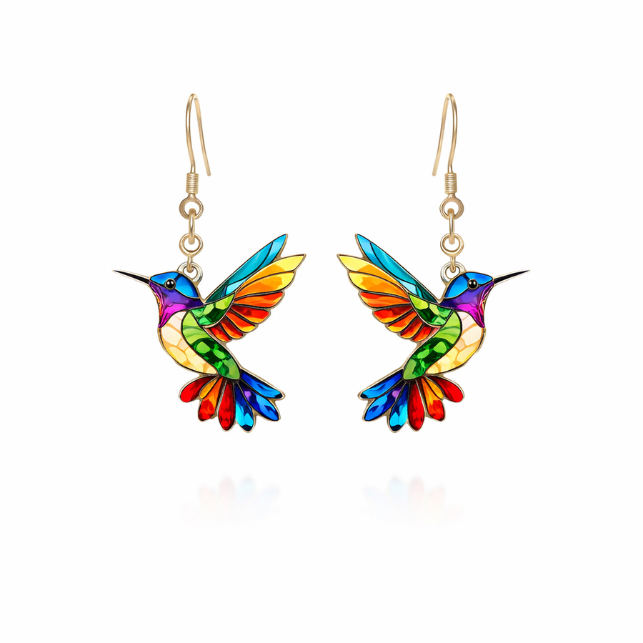 Aretes de Colibrí Coloridos