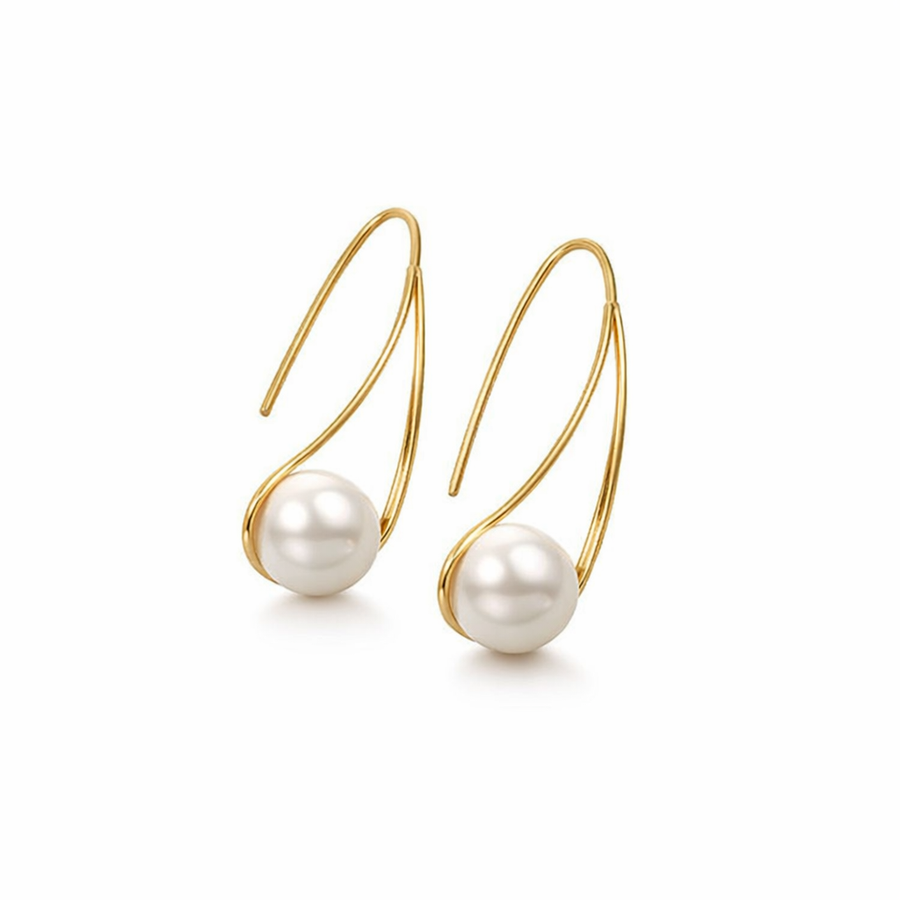 Aretes Colgantes de Perla Elegantes