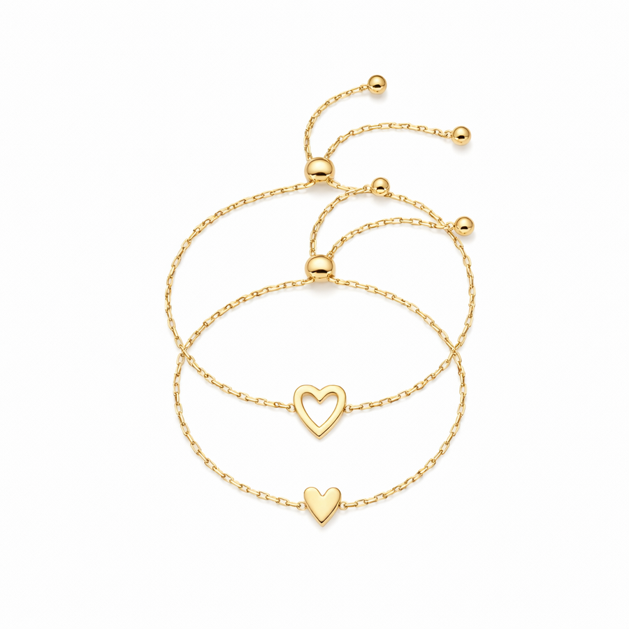 Pulseras de Corazón Radiantes
