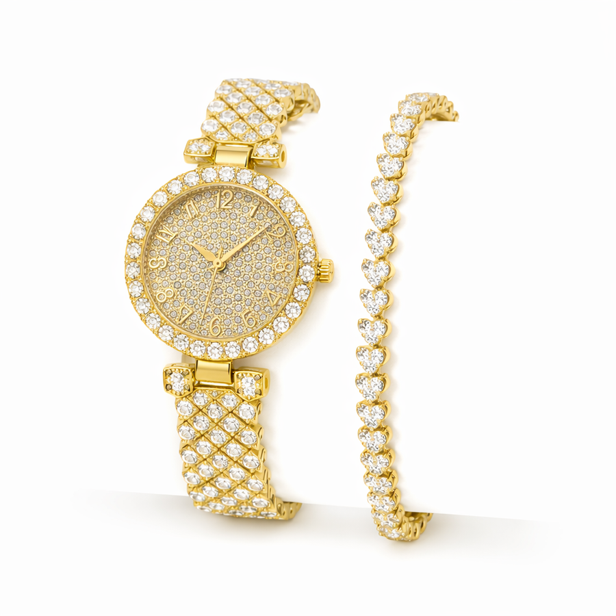 Set de Reloj y Pulsera Resplandor de Lujo