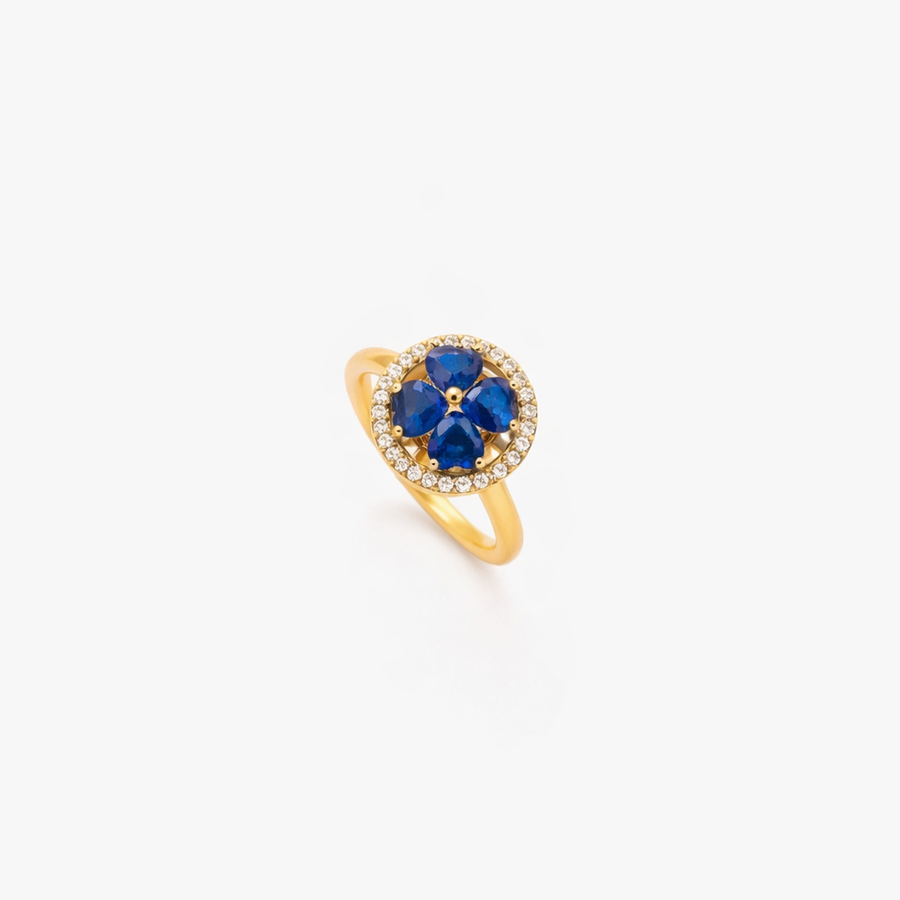 Anillo Giratorio de Corazones de Zafiro