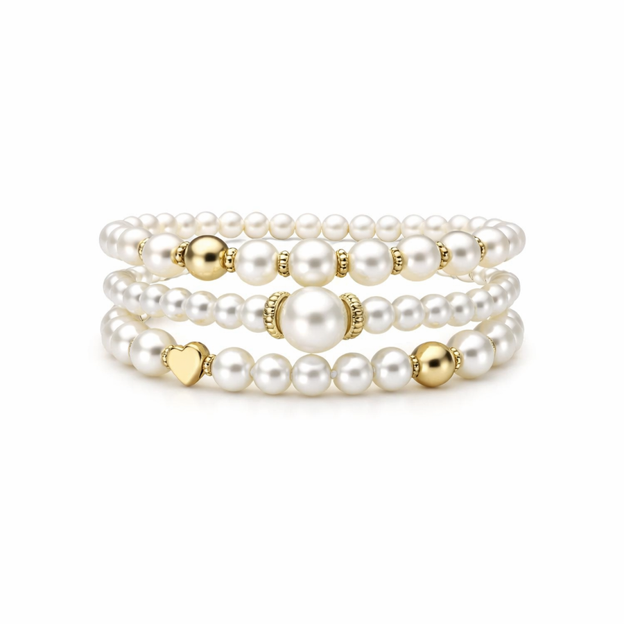 Set Exquisito de Pulseras de Perla