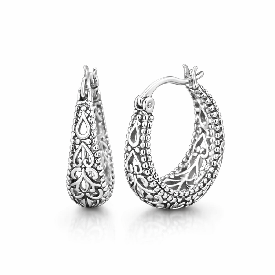 Aretes de Canasta Calada Estilo Antiguo