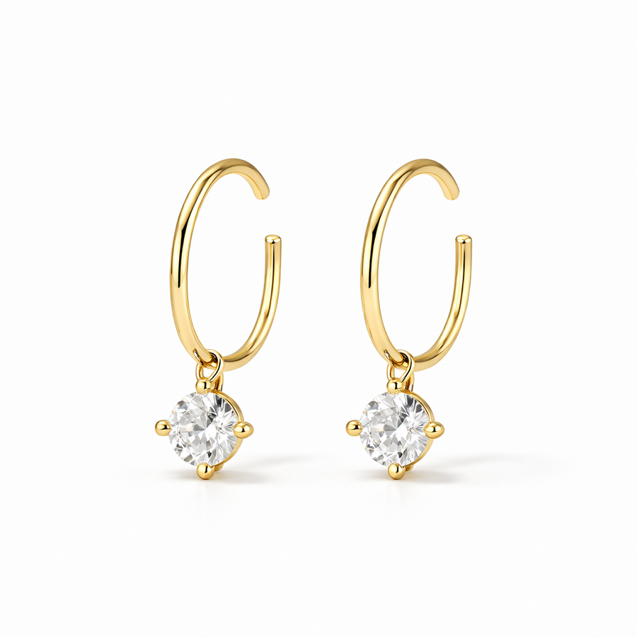 Aretes de Aro Punta Chispeante