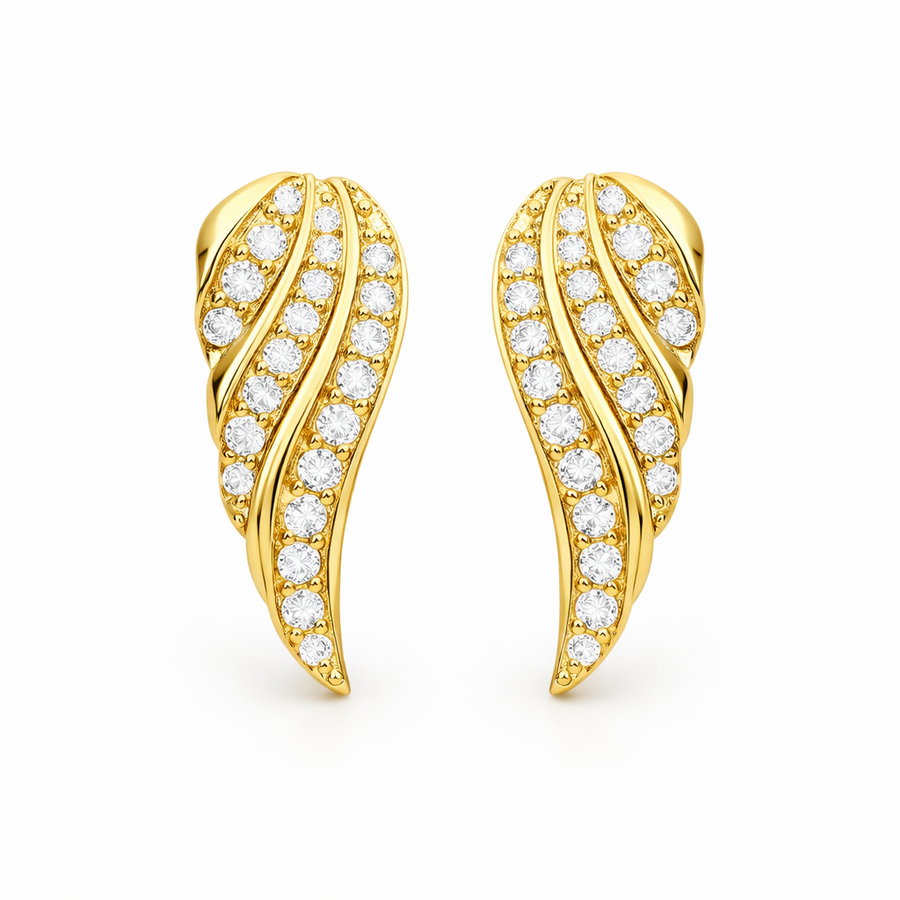 Aretes de Hoja Pavé Modernos