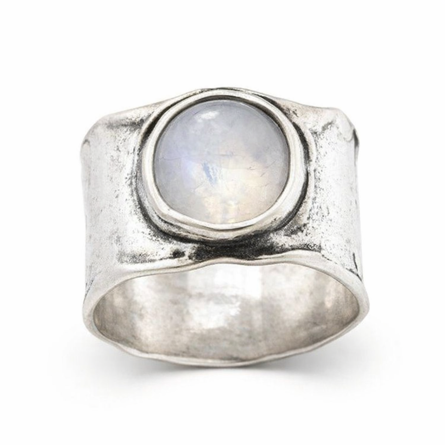 Anillo de Piedra de Luna Boho