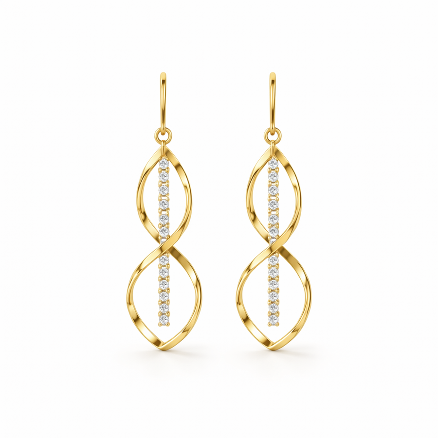 Aretes de Espiral Rayo de Sol