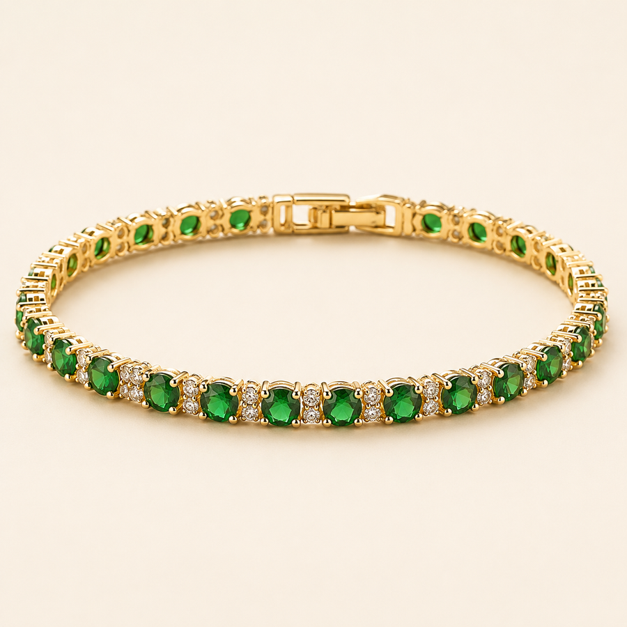 Pulsera de Tenis Trío de Esmeralda