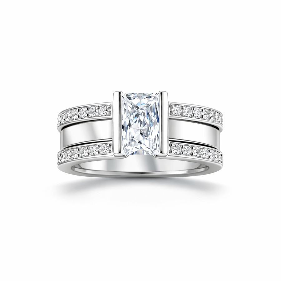Anillo de Vidrio con Incrustaciones Estilo Antiguo