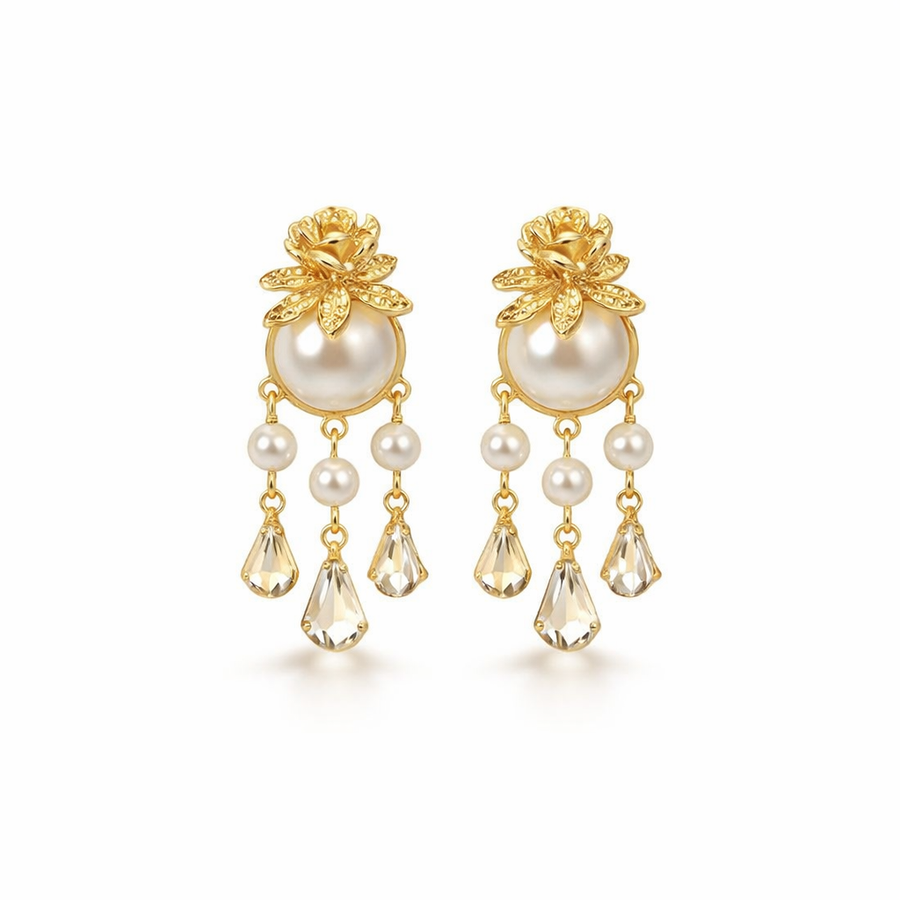 Aretes Ivoria de Perla Gota de Rocío