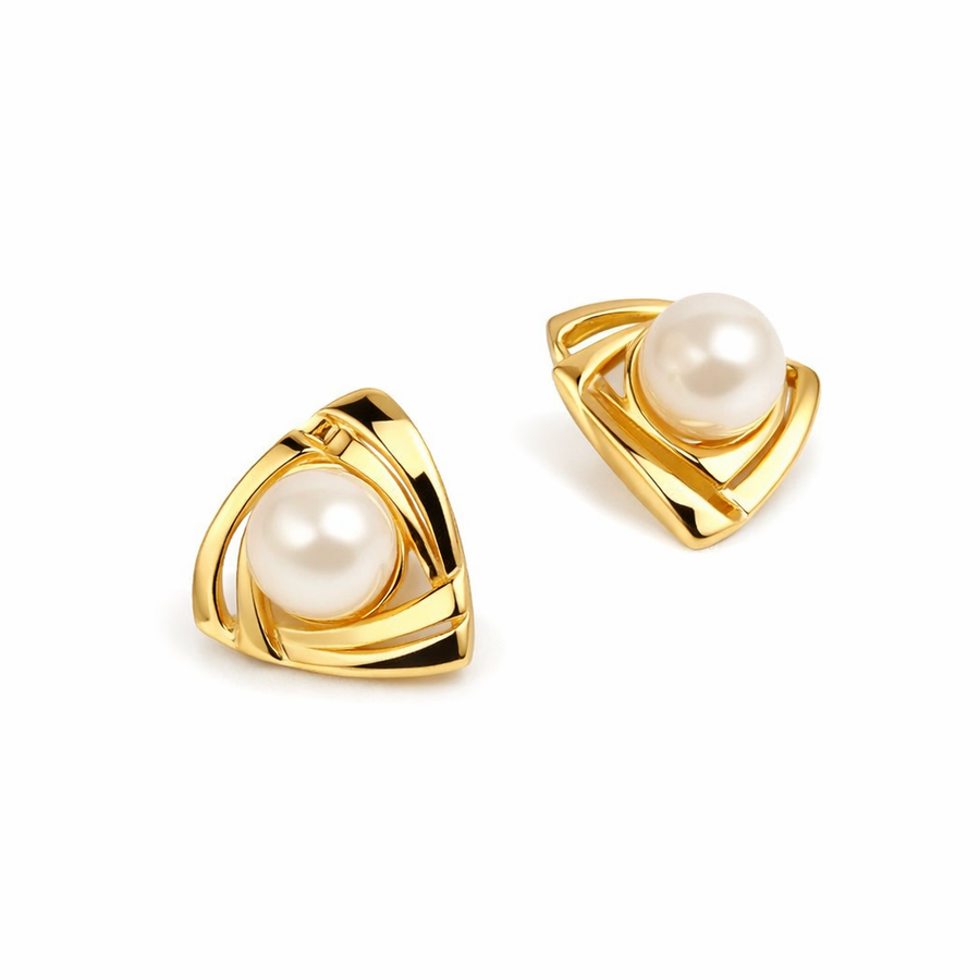Aretes Exquisitos de Perla y Oro