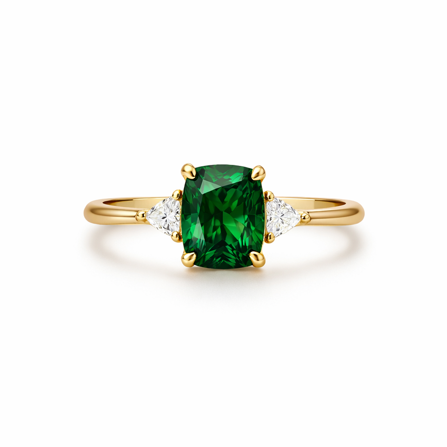 Anillo de Piedra Verde Vintage