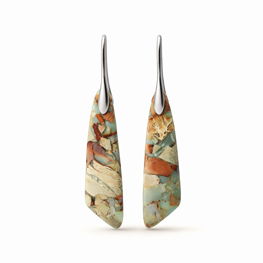 Aretes de Piedra Natural Estilo Antiguo