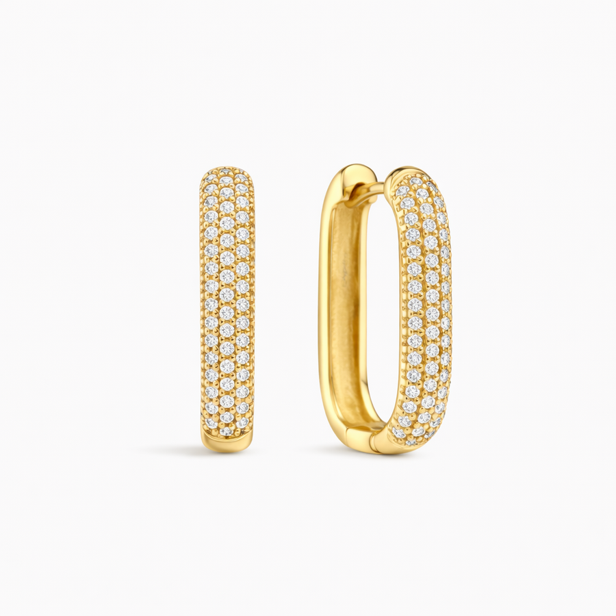 Aretes de Aro Icono Pavé