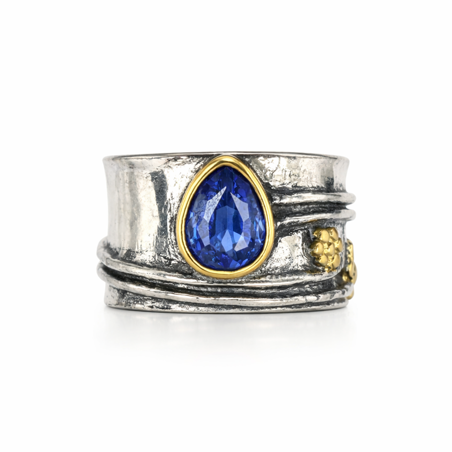 Anillo de Meditación de Piedra Preciosa Boho