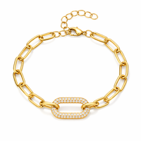 Set de Joyería de Cadena de Eslabón Pavé Grueso