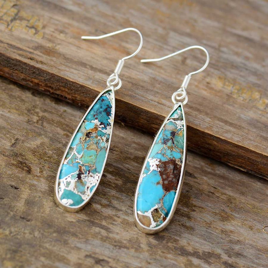 Aretes de Gota de Jaspe Turquesa