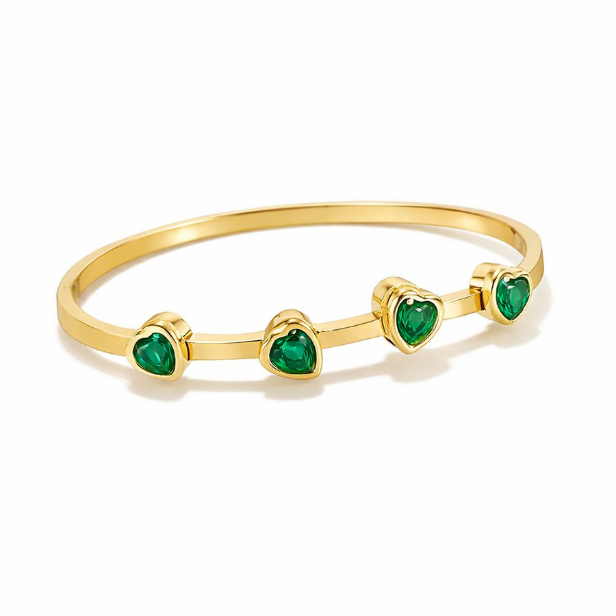 Pulsera de Corazones Verdes
