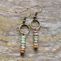 Aretes de Piedra de Jaspe Natural