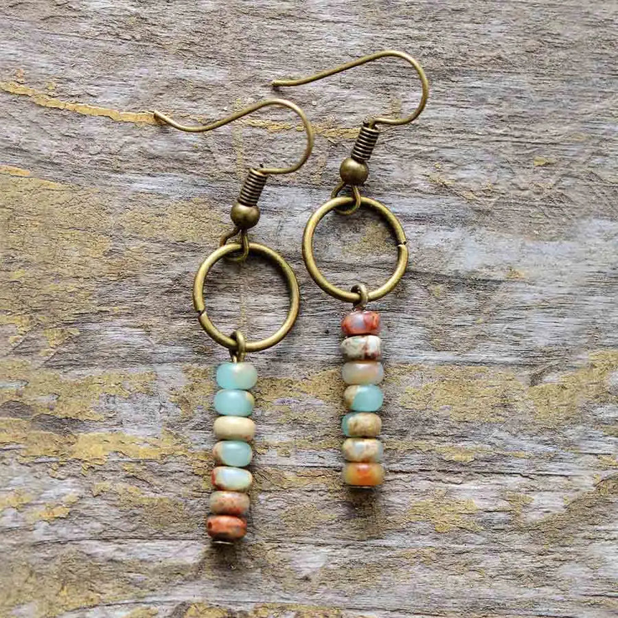 Aretes de Piedra de Jaspe Natural