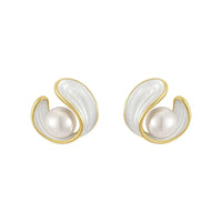 Aretes de Lujo con Ópalo Blanco y Perlas en Oro