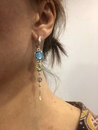 Aretes de Cruz de Piedra Azul