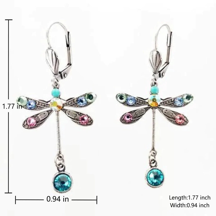 Aretes Elegantes de Libélula Tallada