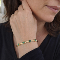 Pulsera de Corazones Verdes