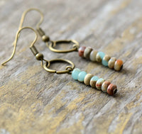 Aretes de Piedra de Jaspe Natural