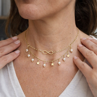 Tobillera Infinito con Perlas y Estrellas