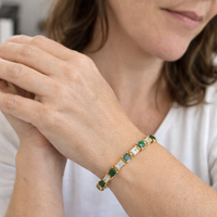 Pulsera de Tenis de Eslabón Verde