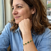 Pulsera de Cadena de Eslabones de Esmeralda