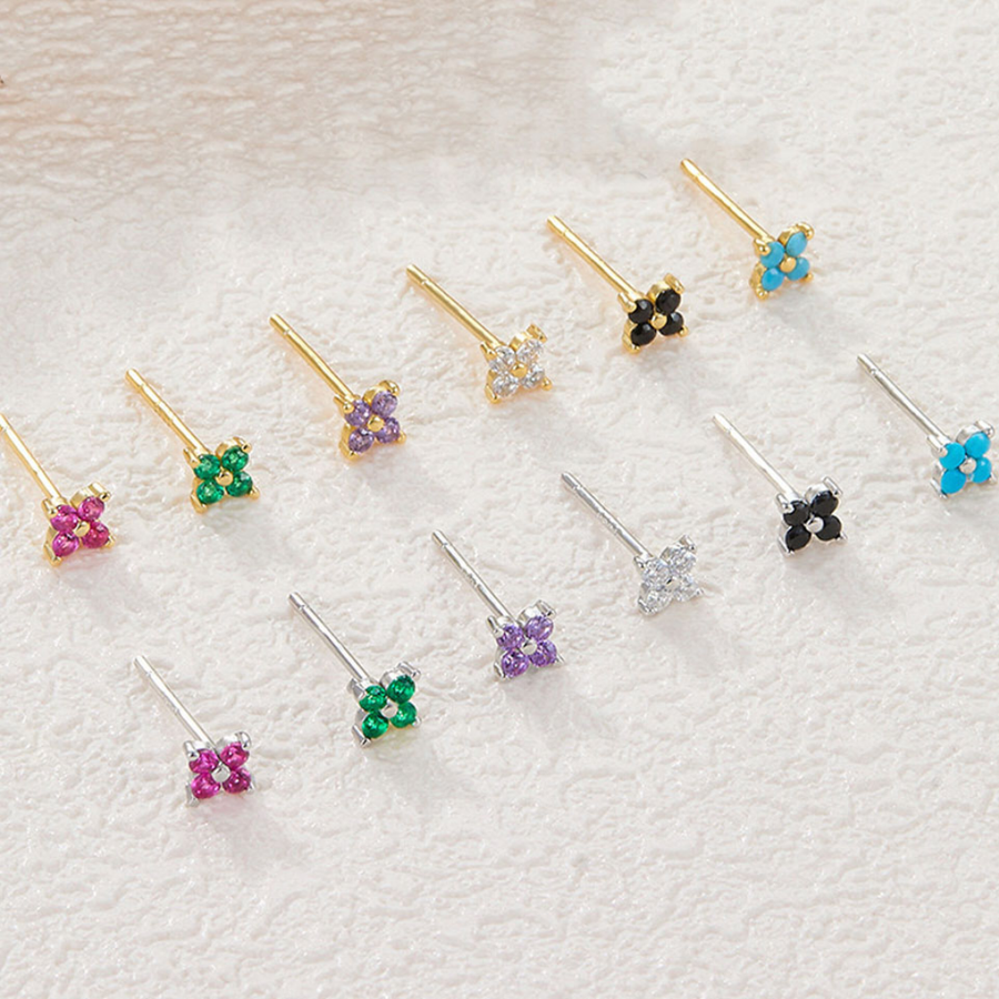 Aretes de Botón de Flor Delicados